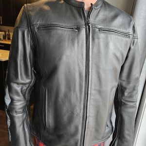 Leather motorcycle jacket